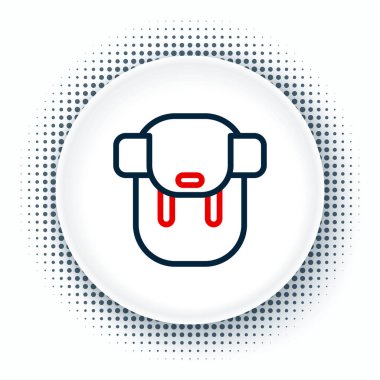 Sırt çantası simgesi beyaz arkaplanda izole edildi. Kamp ve dağ gezisi sırt çantası. Renkli taslak konsepti. Vektör