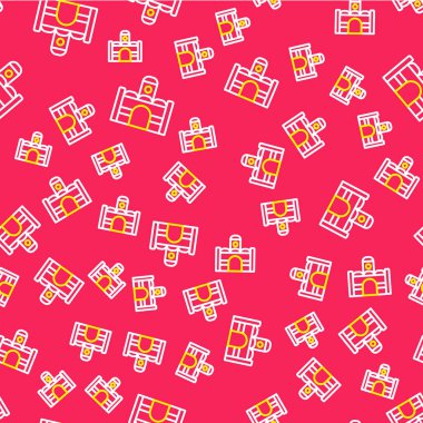 Mısır ev ikonu kırmızı arka planda iz bırakmış. Vektör