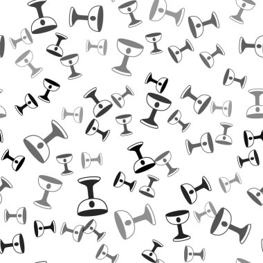 Siyah Hıristiyan kadeh ikonu beyaz arka planda izole edilmiş kusursuz desen. Hıristiyanlık ikonu. Mutlu Paskalyalar. Vektör