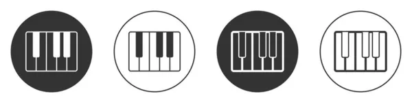 Μαύρο εικονίδιο συνθεσάιζερ μουσικής απομονωμένο σε λευκό φόντο. Ηλεκτρονικό πιάνο. Κουμπί. Διάνυσμα — Διανυσματικό Αρχείο