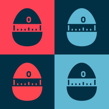Pop Art Kitchen zaman göstergesi renk arkaplanında izole edildi. Mutfak aletleri. Vektör