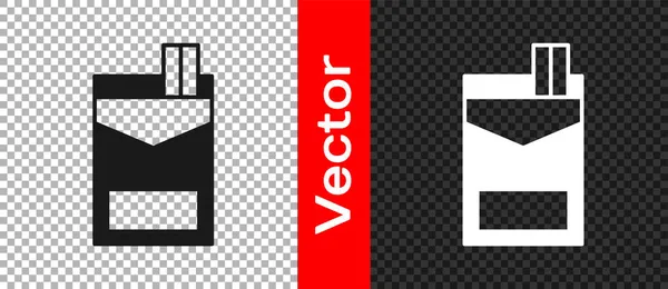 Das Symbol der schwarzen Zigarettenschachtel isoliert auf transparentem Hintergrund. Zigarettenschachteln. Vektor — Stockvektor
