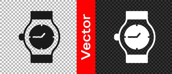 Black Wrist watch icon isolated on transparent background. Wristwatch icon. Vector — Stock Vector