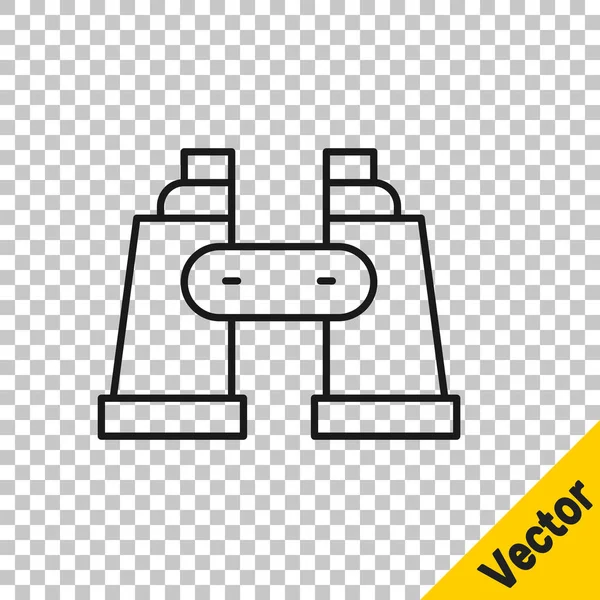 Ícone Binóculos linha preta isolado em fundo transparente. Encontrar sinal de software. Símbolo de equipamento espião. Vetor —  Vetores de Stock