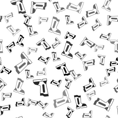 Siyah Ateş çizme simgesi beyaz arka planda izole edilmiş kusursuz desen. Vektör