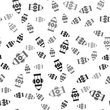 Siyah Yangın musluğu simgesi beyaz arka planda izole edilmiş kusursuz desen. Vektör