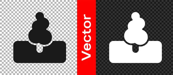 Black Tree Symbol isoliert auf transparentem Hintergrund. Symbol Wald. Vektor — Stockvektor
