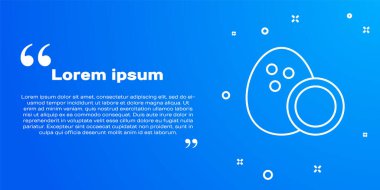 Beyaz çizgi hindistan cevizi simgesi mavi arkaplanda izole edildi. Vektör