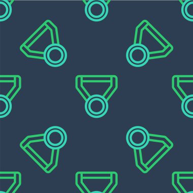 Çizgi Madalyası simgesi mavi arkaplanda izole edilmiş. Kazanan sembol. Vektör