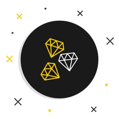 Çizgi taşı simgesi beyaz arkaplanda izole edildi. Mücevher sembolü. Elmas. Renkli taslak konsepti. Vektör