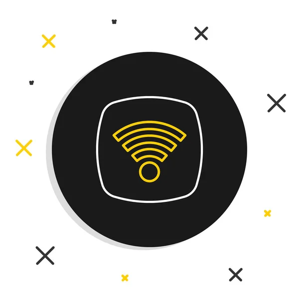 Ícone de símbolo de rede de internet sem fio de linha Wi-Fi isolado no fundo branco. Conceito de esboço colorido. Vetor — Vetor de Stock