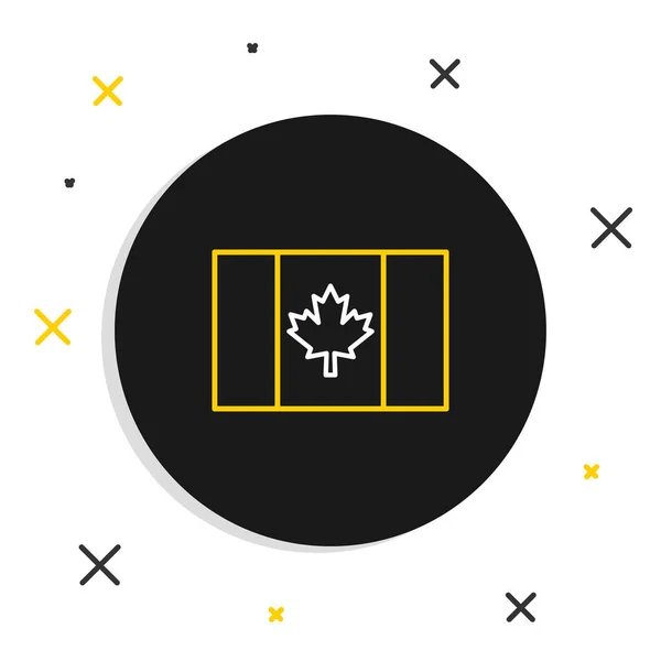 Γραμμή Σημαία του Καναδά εικονίδιο απομονώνονται σε λευκό φόντο. Σημαία της Βόρειας Αμερικής σε κοντάρι σημαίας. Πολύχρωμο περίγραμμα έννοια. Διάνυσμα — Διανυσματικό Αρχείο