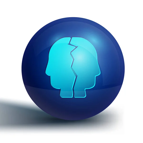 Icono del trastorno bipolar azul aislado sobre fondo blanco. Botón círculo azul. Vector — Archivo Imágenes Vectoriales