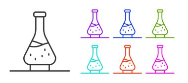 Beyaz arka planda izole edilmiş şarap ikonu için siyah çizgi reddi. Simgeleri renklendirin. Vektör