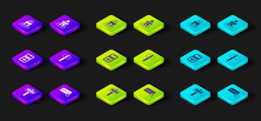 Set Hand açık arttırma raketi, Fiyat etiketi Satış, Online, açık arttırma açık arttırması satışı ve mücevher satış ikonu. Vektör