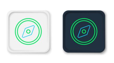 Pusula simgesi beyaz arkaplanda izole edildi. Rüzgâr yön bulma sembolü. Rüzgar gül işareti. Renkli taslak konsepti. Vektör