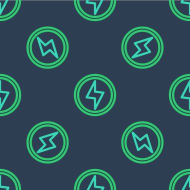 Şimşek çizgisi simgesi mavi arka planda izole edilmiş. Flaş işareti. Flaş ikonunu yükle. Gök gürültüsü. Yıldırım çarpması. Vektör