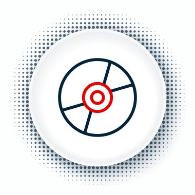 Çizgi Vinil disk simgesi beyaz arkaplanda izole edildi. Renkli taslak konsepti. Vektör