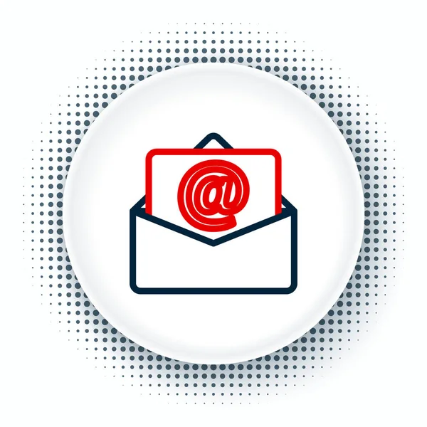 Line Mail en e-mail icoon geïsoleerd op witte achtergrond. Envelop symbool e-mail. E-mailbericht teken. Kleurrijk concept. Vector — Stockvector