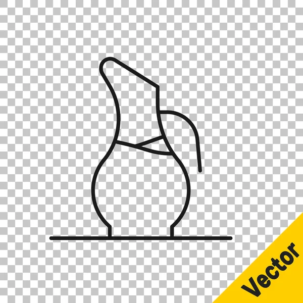 Decantador de línea negra para icono de vino aislado sobre fondo transparente. Vector — Vector de stock