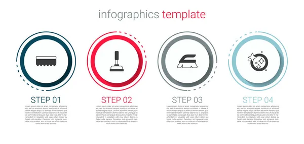 Szivacs, gumidugattyú, kefe mosogatáshoz és mosogatáshoz. Üzleti infografikai sablon. Vektor — Stock Vector