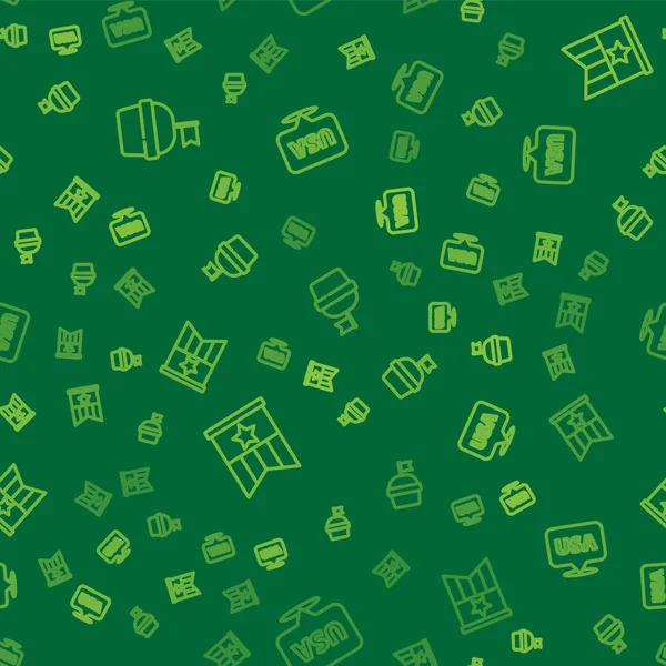 Çizgi pasta, Amerikan bayrağı ve Amerika 'nın Bağımsızlık Günü' nü kusursuz bir şablona ayarlayın. Vektör