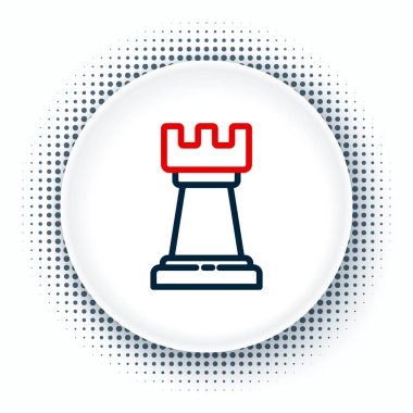 Çizgi İş Stratejisi simgesi beyaz arkaplanda izole edildi. Satranç sembolü. Oyun, yönetim, finans. Renkli taslak konsepti. Vektör