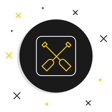 Line Paddle simgesi beyaz arkaplanda izole edildi. Kürek çekin. Renkli taslak konsepti. Vektör