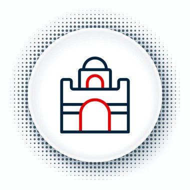 Beyaz arka planda izole edilmiş çizgi Mısır ev simgesi. Renkli taslak konsepti. Vektör