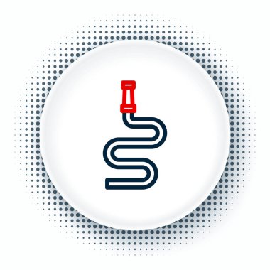 Hat yangın hortumu makarası simgesi beyaz arkaplanda izole edildi. Renkli taslak konsepti. Vektör