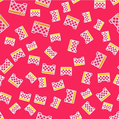 Line Guitar amplifikatör simgesi kırmızı arkaplanda izole edilmiş. Müzik aleti. Vektör