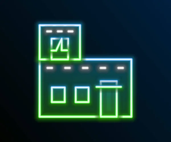 Leuchtende Neon-Linie Traditionelles mexikanisches Haussymbol isoliert auf schwarzem Hintergrund. Buntes Rahmenkonzept. Vektor — Stockvektor
