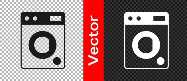 Siyah Yıkama simgesi şeffaf arkaplanda izole edildi. Çamaşır makinesi simgesi. Çamaşır makinesi, çamaşır makinesi. Ev aletleri sembolü. Vektör