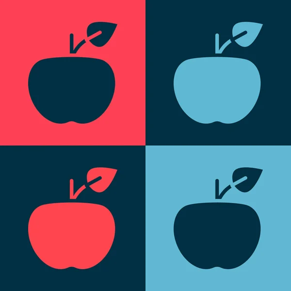 Pop art Apple pictogram geïsoleerd op kleur achtergrond. Overgewicht. Gezond dieet menu. Fitness dieetappel. Vector — Stockvector