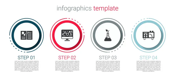 Establecer Registro Clínico Modificación Ingeniería Genética Fitomejoramiento Espectrómetro Plantilla Infografía — Vector de stock