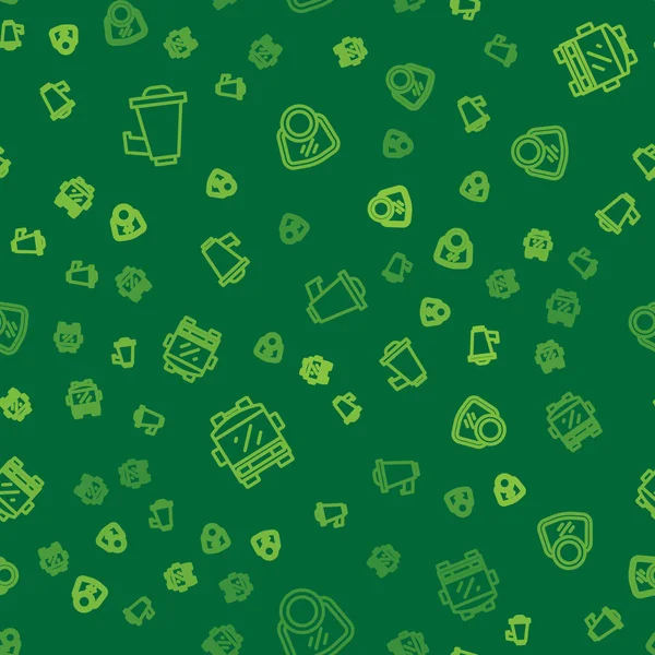 Megafon, itfaiye aracı ve gaz maskesini kusursuz bir şekilde ayarlayın. Vektör.