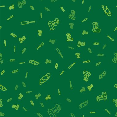 Set line Screwdriver, Car headlight and transporter truck on seamless pattern. Vector