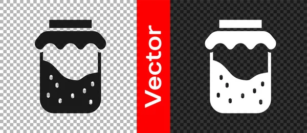 Icono Tarro Mermelada Negra Aislado Sobre Fondo Transparente Vector — Vector de stock