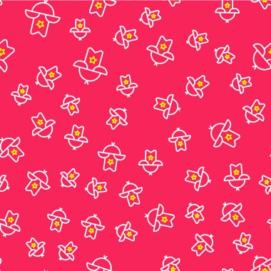 Batılı kovboy şapkası simgesi kırmızı arka planda izole edilmiş. Vektör