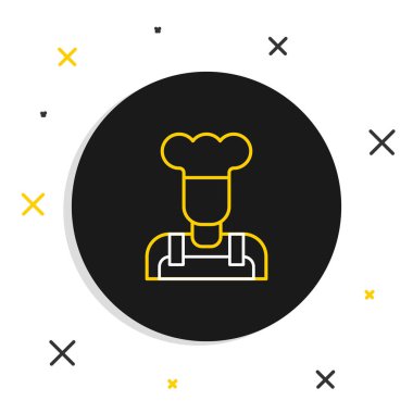 Cook çizgi simgesi beyaz arkaplanda izole edildi. Şef sembolü. Renkli taslak konsepti. Vektör