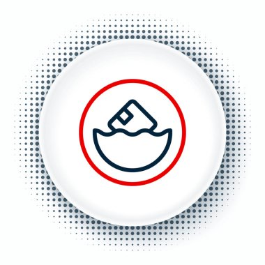 Çizgi karton kutu simgesi beyaz arkaplanda izole edildi. Kutu, paket, paket işareti. Teslimat ve ambalaj. Renkli taslak konsepti. Vektör