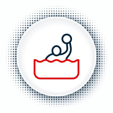 Line Water polo ikonu beyaz arkaplanda izole edildi. Renkli taslak konsepti. Vektör