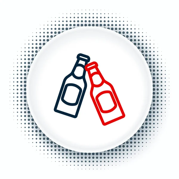Ikon Botol Bir Garis Diisolasi Pada Latar Belakang Putih Konsep - Stok Vektor