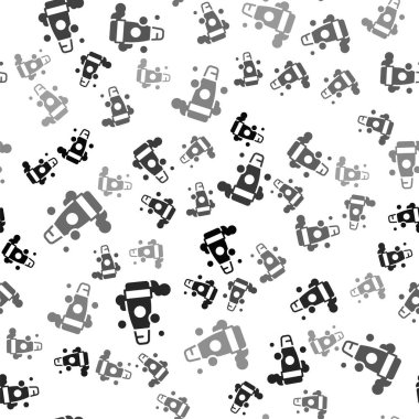 Beyaz arka planda siyah şampuan ikonu izole edilmiş kusursuz desen. Vektör.