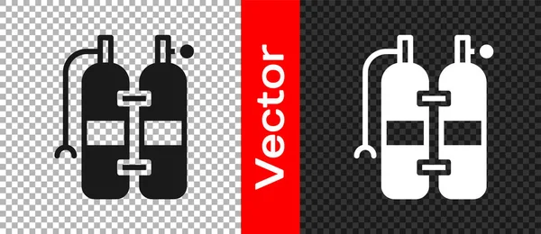 Schwarzes Aqualung Symbol Isoliert Auf Transparentem Hintergrund Sauerstofftank Für Taucher — Stockvektor