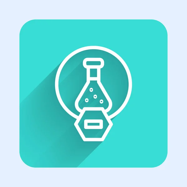 Witte Lijn Testbuis Kolf Chemisch Laboratorium Testpictogram Geïsoleerd Met Lange — Stockvector