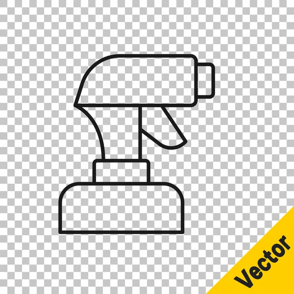Black Line Lackierpistole Symbol Isoliert Auf Transparentem Hintergrund Vektor — Stockvektor