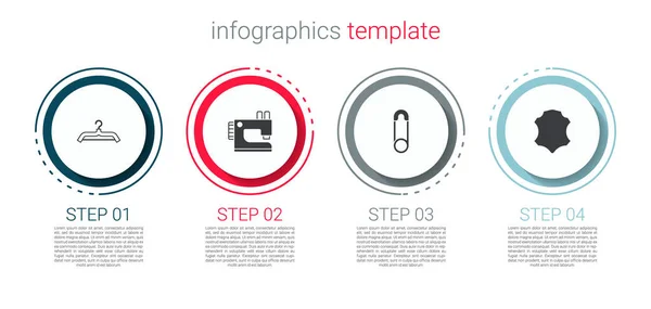 Set Hanger Wardrobe Sewing Machine Safety Pin Leather Business Infographic — Vector de stock