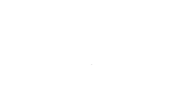 Linha preta Ícone de cogumelo isolado no fundo branco. Animação gráfica em movimento de vídeo 4K — Vídeo de Stock