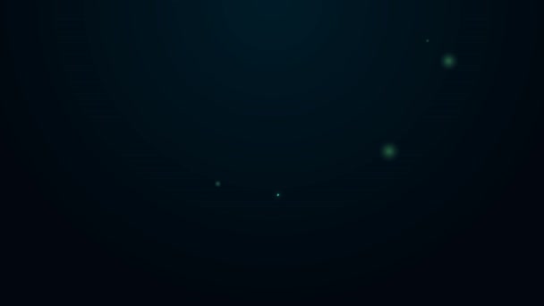Светящаяся неоновая линия Значок гриба выделен на черном фоне. Видеографическая анимация 4K — стоковое видео